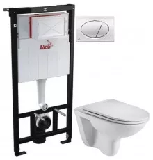 Комплект подвесной унитаз WeltWasser Baarbach 004GL-WT 10000003811 + система инсталляции AlcaPlast AM101/11203:1RUSSETM71