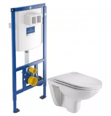 Комплект подвесной унитаз WeltWasser Baarbach 004GL-WT 10000003811 + система инсталляции Villeroy & Boch 92246100