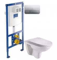 Комплект подвесной унитаз WeltWasser Baarbach 004GL-WT 10000003811 + система инсталляции Villeroy & Boch 92246100 + 92249061