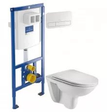 Комплект подвесной унитаз WeltWasser Baarbach 004GL-WT 10000003811 + система инсталляции Villeroy & Boch 92246100 + 92249068