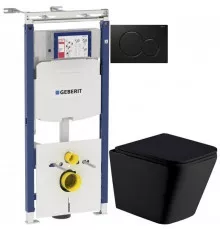 Комплект подвесной унитаз WeltWasser Gelbach 004MT-BL 10000003748 + система инсталляции Geberit 111.362.00.5 + 115.770.DW.5