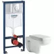 Приобрести Комплект подвесной унитаз Orange C03-100W + система инсталляции Grohe 38721001 в магазине сантехники Santeh-Crystal.ru