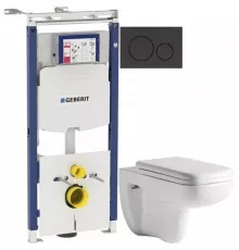 Комплект подвесной унитаз Orange C03-100W + система инсталляции Geberit 111.362.00.5 + 115.882.DW.1