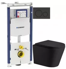 Комплект подвесной унитаз WeltWasser Salzbach 004MT-BL 10000003700 + система инсталляции Geberit 111.362.00.5 + 115.882.DW.1