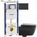 Комплект подвесной унитаз SSWW CT2038BLACK + система инсталляции Geberit 111.362.00.5 + 115.882.DW.1 Комплект подвесной унитаз SSWW CT2038BLACK + система инсталляции Geberit 111.362.00.5 + 115.882.DW.1