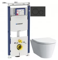 Комплект подвесной унитаз Laufen Kartell by Laufen 8.2033.6.000.000.1 + 8.9133.1.000.000.1 + система инсталляции Geberit 111.362.00.5 + 115.882.DW.1