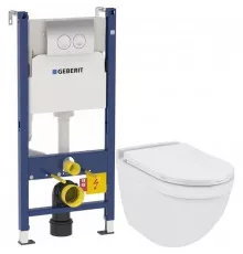 Комплект подвесной унитаз Jaquar Solo SLS-WHT-6953BIUFSM + система инсталляции Geberit 458.124.21.1