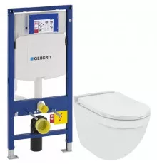 Комплект подвесной унитаз Jaquar Solo SLS-WHT-6953BIUFSM + система инсталляции Geberit 111.300.00.5