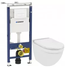 Комплект подвесной унитаз Jaquar Solo SLS-WHT-6953BIUFSM + система инсталляции Geberit 458.125.11.1