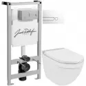 Комплект подвесной унитаз Jaquar Solo SLS-WHT-6953BIUFSM + система инсталляции Jacob Delafon E5504-NF + E4326-00