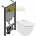 Комплект подвесной унитаз Jaquar Solo SLS-WHT-6953BIUFSM + система инсталляции Jacob Delafon E29025-NF + E29026-01R