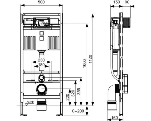 Заказать Комплект подвесной унитаз Ideal Standard Tesi T007901 + T352701 + система инсталляции Tece 9300302 + 9240921 в магазине сантехники Santeh-Crystal.ru