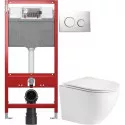 Комплект подвесной унитаз WeltWasser Merzbach 004GL-WT 10000003661 + система инсталляции Tece 9300302 + 9240921