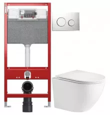 Комплект подвесной унитаз WeltWasser Merzbach 004GL-WT 10000003661 + система инсталляции Tece 9300302 + 9240921