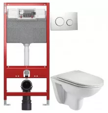 Комплект подвесной унитаз WeltWasser Baarbach 004GL-WT 10000003811 + система инсталляции Tece 9300302 + 9240921