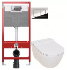 Комплект подвесной унитаз Serel Smart SM25SL + система инсталляции Tece 9300302 + 9240401