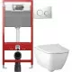 Купить Комплект подвесной унитаз Geberit Smyle Square 500.683.01.1 + система инсталляции Tece 9300302 + 9240921 в магазине сантехники Santeh-Crystal.ru