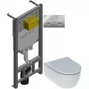 Комплект подвесной унитаз Geberit iCon 500.784.01.1 + система инсталляции Jacob Delafon E29025-NF + E29027-CP