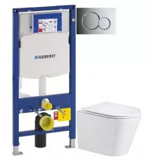 Комплект подвесной унитаз WeltWasser Salzbach 004GL-WT 10000003666 + система инсталляции Geberit 111.300.00.5 + 115.770.21.5 + 111.815.00.1