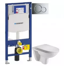 Комплект подвесной унитаз WeltWasser Baarbach 004GL-WT 10000003811 + система инсталляции Geberit 111.300.00.5 + 115.770.21.5 + 111.815.00.1