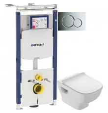 Комплект подвесной унитаз Jacob Delafon Struktura EDF102-00 + E70025-00 + система инсталляции Geberit 111.362.00.5 + 115.770.21.5