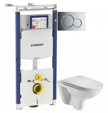 Комплект подвесной унитаз WeltWasser Baarbach 004GL-WT 10000003811 + система инсталляции Geberit 111.362.00.5 + 115.770.21.5