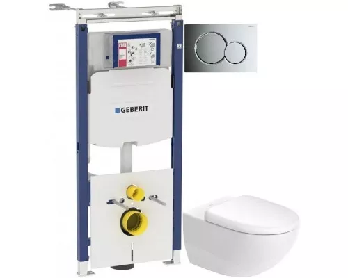 Заказать Комплект подвесной унитаз Duravit Architec 45720900A1 + система инсталляции Geberit 111.362.00.5 + 115.770.21.5 в магазине сантехники Santeh-Crystal.ru