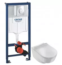 Комплект подвесной унитаз Jacob Delafon Odeon Rive Gauche EDR102-00 + E24889-00 + система инсталляции Grohe 38721001
