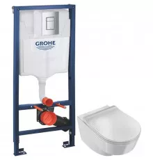 Комплект подвесной унитаз Jacob Delafon Odeon Rive Gauche EDR102-00 + E24889-00 + система инсталляции Grohe 38772001