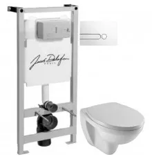 Комплект подвесной унитаз Jacob Delafon Patio EDV102-00 + E70021-00 + система инсталляции Jacob Delafon E5504-NF + E4326-00