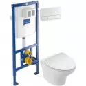 Комплект подвесной унитаз Jacob Delafon Nouvelle Vague EDK102-00 + E22124-00 + система инсталляции Villeroy & Boch 92246100 + 92249068