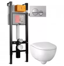 Комплект подвесной унитаз Geberit Renova Compact 500.803.00.1 + система инсталляции Jacob Delafon E33131RU-NF + E20859-CP-MTC