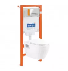 Комплект подвесной унитаз BelBagno Loto BB070CHR/SC + система инсталляции BelBagno BB002-80 + BB005-PR-CHROME