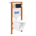 Комплект подвесной унитаз BelBagno Kraft BB064CHR + BB2111SC + система инсталляции BelBagno BB002-80 + BB007-PR-NERO.M