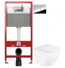 Комплект подвесной унитаз BelBagno Uno BB3105CHR/SC + система инсталляции Tece 9400412