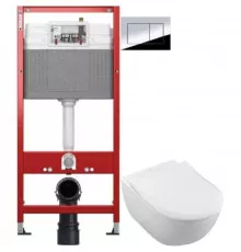 Комплект подвесной унитаз Villeroy & Boch Subway 2.0 5614R201 + система инсталляции Tece 9400412