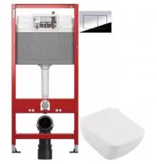 Комплект подвесной унитаз Villeroy & Boch Venticello 4611RSR1 + система инсталляции Tece 9400412