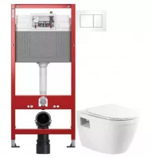 Комплект подвесной унитаз BelBagno Loto BB070CHR/SC + система инсталляции Tece 9400413