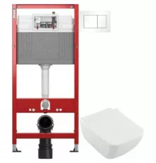Комплект подвесной унитаз Villeroy & Boch Venticello 4611RSR1 + система инсталляции Tece 9400413