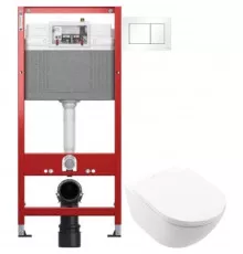 Комплект подвесной унитаз Villeroy & Boch Subway 3.0 4670TS01 + система инсталляции Tece 9400413