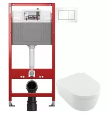 Комплект подвесной унитаз Villeroy & Boch Avento 5656HR01 + система инсталляции Tece 9400413