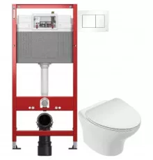 Комплект подвесной унитаз Jacob Delafon Nouvelle Vague EDK102-00 + E22124-00 + система инсталляции Tece 9400413