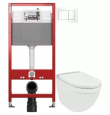 Комплект подвесной унитаз Jaquar Solo SLS-WHT-6953BIUFSM + система инсталляции Tece 9400413