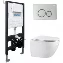 Комплект подвесной унитаз Abber Bequem AC1100 + система инсталляции Abber AC0105 + AC01211 хром