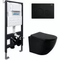 Комплект подвесной унитаз Abber Bequem AC1100MB + система инсталляции Abber AC0105 + AC0121MB