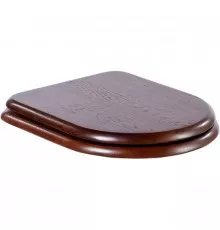 Сидение деревянное орех с механизмом Soft Close петли золото Cezares King Palace CZR-T-163-W-S-G