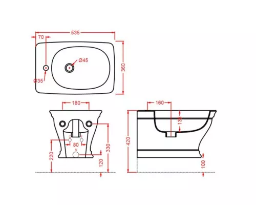 Приобрести Подвесное биде Artceram Civitas CIB001 34 00 CIB001 34 00 grigio acquarellox1 в магазине сантехники Santeh-Crystal.ru