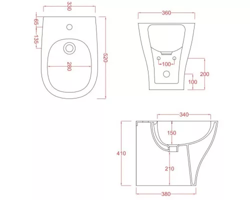 Заказать Биде напольное Artceram Ten TEB001 01 00 bi в магазине сантехники Santeh-Crystal.ru