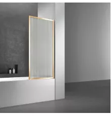 Шторка на ванну Vincea VSB-41700FLG 70 см, профиль золотой матовый, стекло рифленое