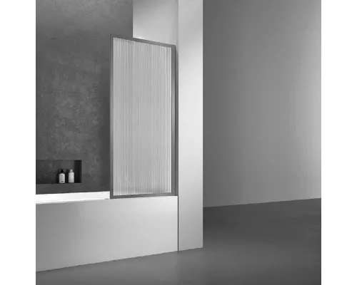 Шторка на ванну Vincea VSB-41700FLGM 70 см, профиль вороненая сталь, стекло рифленое